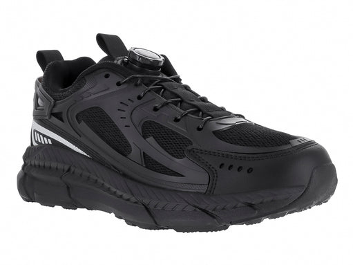 Tenis de baloncesto ATOK color negro con detalles blancos y suela gruesa.