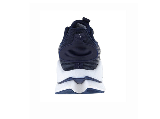 Tenis de baloncesto ATOK en color azul marino con suela blanca gruesa y diseño moderno de tela.