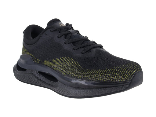 Tenis de baloncesto marca ATOK en color negro con detalles verdes y suela amortiguada.