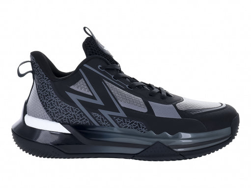 Tenis de baloncesto ATOK PERFORMANCE en colores negro y gris con detalles blancos y diseño deportivo moderno.