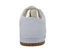 Tenis blancos para Mujer marca ATOK con suela color café y detalle dorado en el talón.