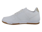 Tenis blancos para Mujer marca ATOK con suela color café y detalle dorado en el talón.
