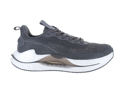 Tenis de baloncesto ATOK color gris con suela blanca y detalles en gris oscuro.